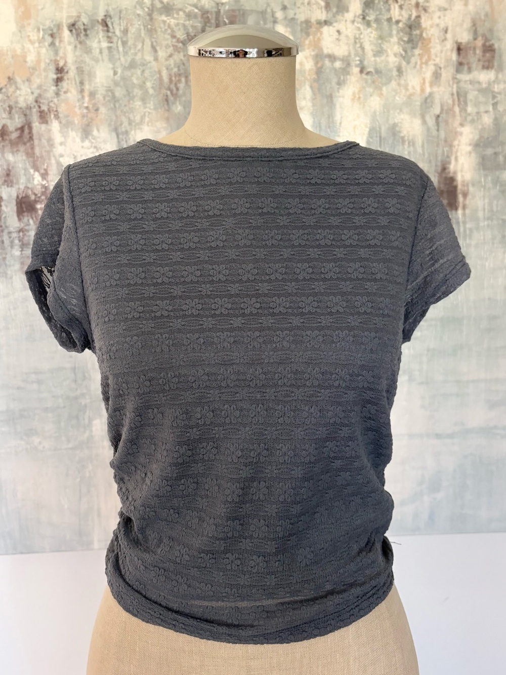Women’s Short Sleeve Lace-Texture Top
